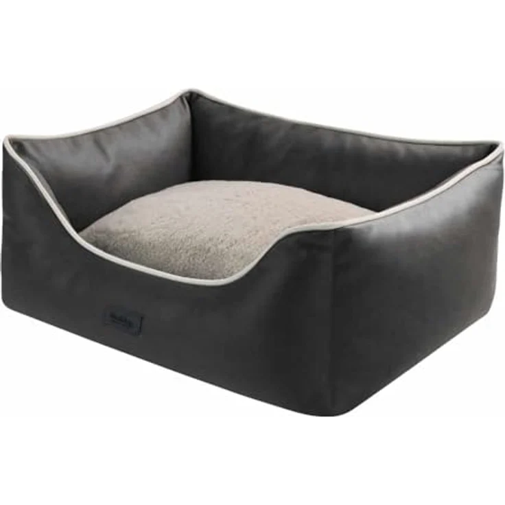Nobby Komfortbett eckig HORIA, kuschelig weich mit Wendekissen und Anti-Rutsch-Beschichtung, antrazith 110 x 92 x 33 cm – Bild 2