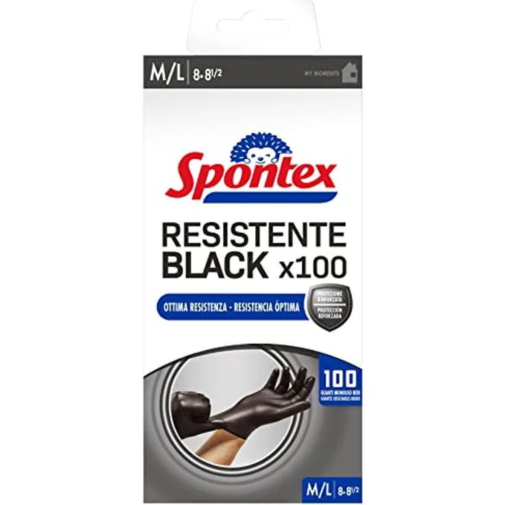 Spontex Widerstandsfähige Handschuhe Black 100 Größe M/L