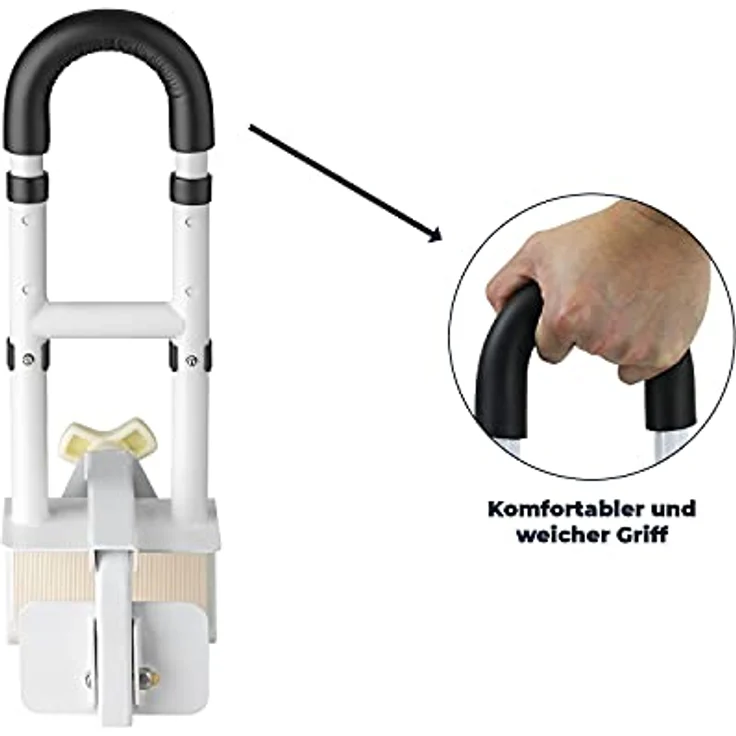 flexilife Premium Badewannen-Einstiegshilfe, bis 130 kg, individuell anpassbar, Farbe Weiß, ergonomisches Design, werkzeugfreie Montage – Bild 2