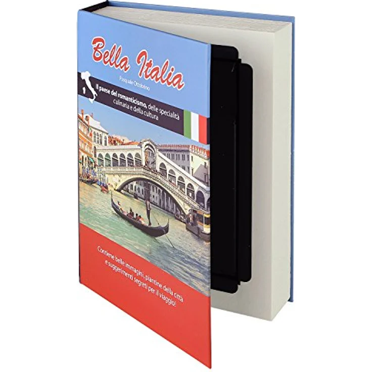 HMF 80935 Buchtresor, getarnte Geldkassette, echte Papierseiten,"Bella Italia", 23 x 15 x 4 cm, Beschriftung in Italienisch – Bild 1