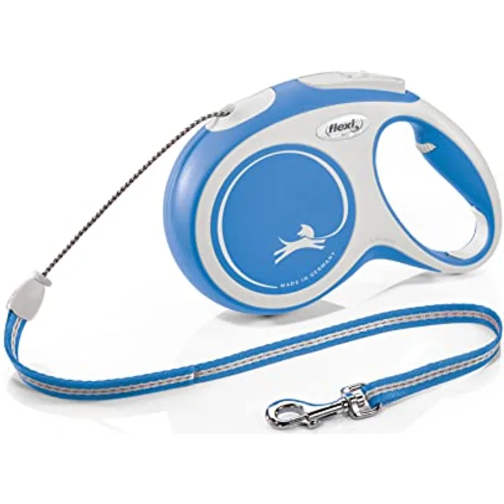 Kerbl Flexi Leine New Comfort, Hundeleine Katzenleine Rollleine, 3-8m 8-20kg, Blau, 4000498043134