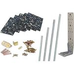 Basis Zubehörset L zur Montage und Befestigung von Gartenhäuser | Unterlagepads als Feuchtigkeitssperre | Sturmwinkel zur Windsicherung | Windverankerungsset, Gewinde-Spanner für Blockbohlen