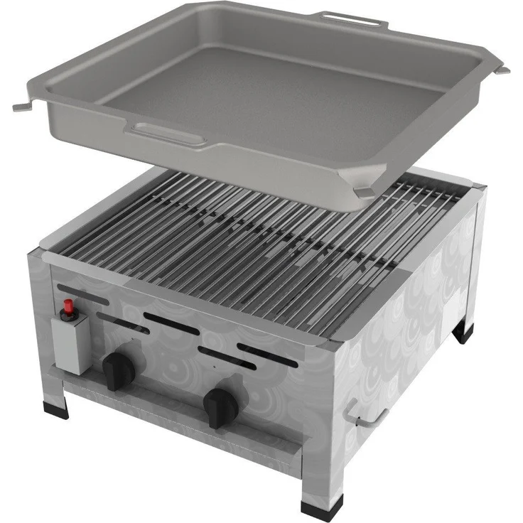 ChattenGlut Gasgrill Gastrobräter 7,3kW mit Rost und Pfanne, Edelstahl, Made in Germany, brennstark und effizient – Bild 1
