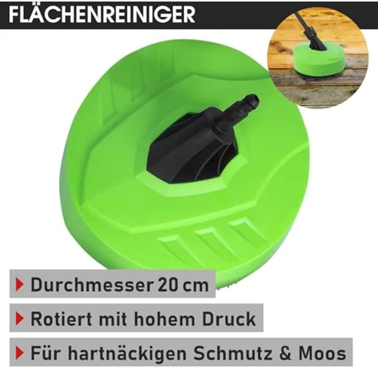 BRAST Hochdruckreiniger Elektro Power 2200W, 165 bar, 468 l/h Fördermenge, inkl. 11-tlg. Zubehörset, mobiler Flächenreiniger, 10m Hochdruckschlauch mit Schlauchtrommel – Bild 7