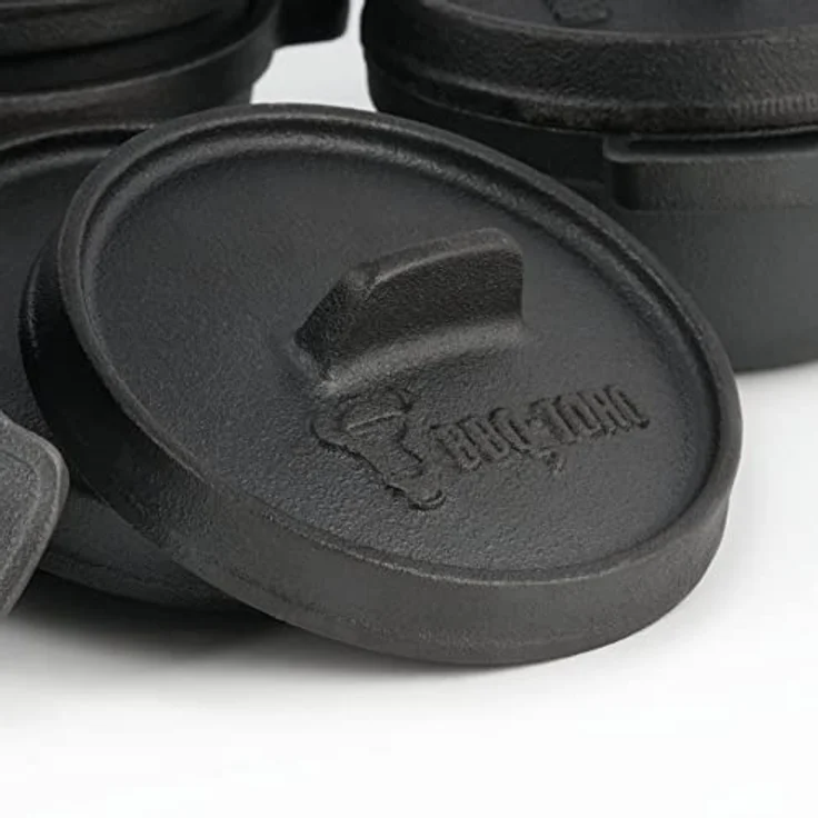 BBQ-Toro Mini Dutch Oven Set (6 Stück), Ø 11 cm, bereits eingebrannt - preseasoned, Gusseisen Serviertöpfe, Kochtopf kleiner Bräter Gusstopf – Bild 4