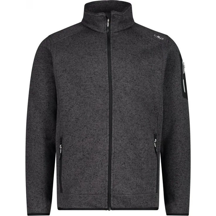 CMP Herren Fleecejacke, Melangefleece in Wolloptik, blau