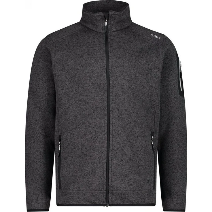 CMP Herren Fleecejacke, Melangefleece in Wolloptik, blau