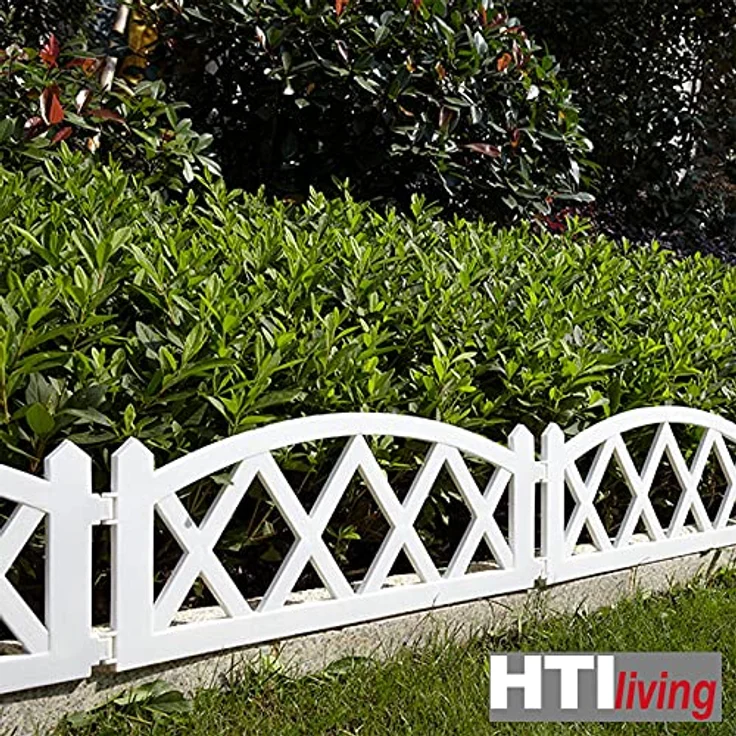 HTI-Living Beetbegrenzung Zierzaun Bogen oben 4-teilig Nessa, 4 Zaunelemente, Beeteinfassung Beetbegrenzung, Kunststoff, 240 cm, witterungsbeständig, braun – Bild 4