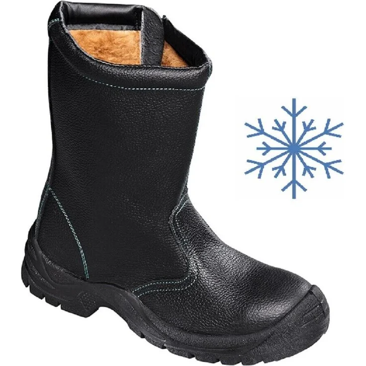 teXXor® S3-Winterreißverschlussstiefel ZIPPER, Sicherheitsschuhe mit Stahl-Zehenschutzkappe, rutschfester PU-Sohle, Schwarz/Grün