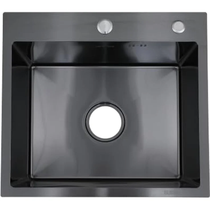 Faizee Home Future Serie Edelstahlspüle Schwarz 30/40/50x45x22 cm, Einbauspüle aus SUS304 mit Spülkorb, Seifenspender, Siphon & optionaler Armatur – Bild 1