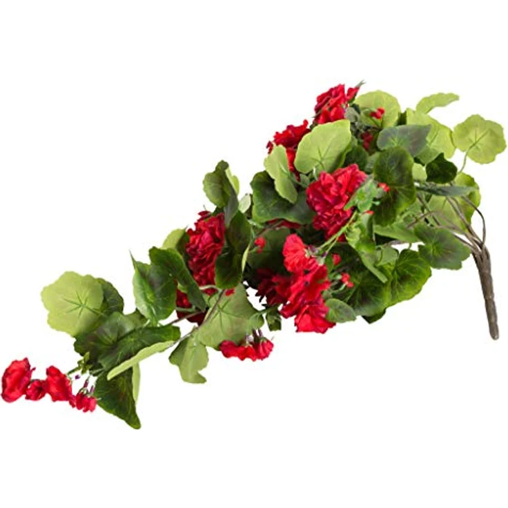 Botanic-Haus Kunstblume Geranienhängebusch, Höhe 60 cm, 9 Stiele mit Blüten, pflegeleicht und langlebig – Bild 3