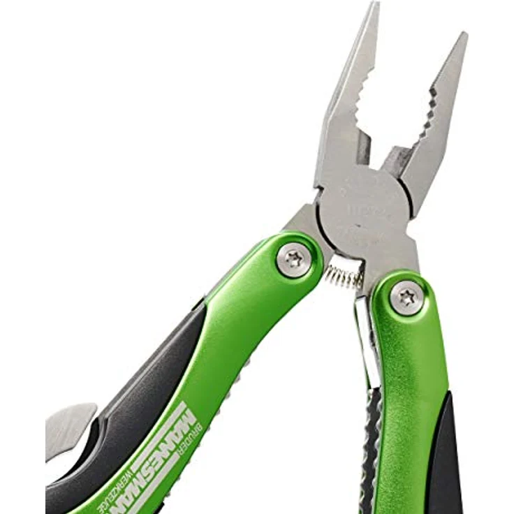 Brüder Mannesmann M10272 Werkzeuge Kombizange Multitool, 11 Werkzeuge in 1, Stahl grün/schwarz – Bild 4