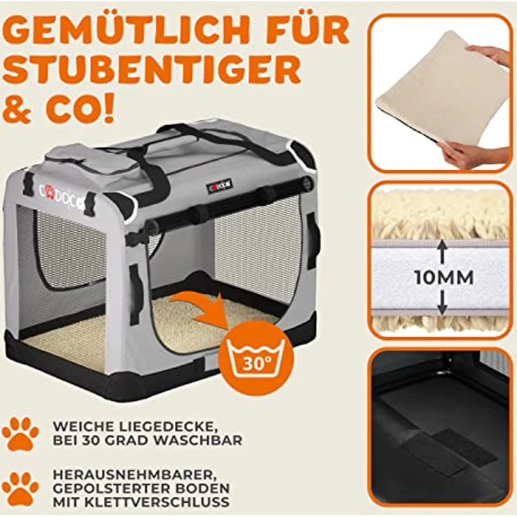 Cadoca Hundetransportbox faltbar Größe XXXL Grau – Bild 6