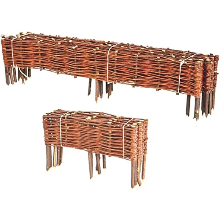 BooGardi Beetbegrenzung aus Weide · in vielen Größen · 10 cm x 60 cm 5er Set · Garten Steckzaun zur Beetumrandung · Rasenkante aus Weidengeflecht – Bild 3