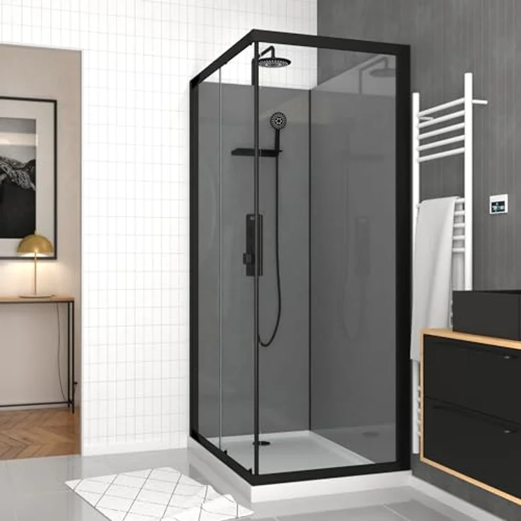 Marwell Komplettdusche Grey Style Rectangle, BxT: 110x80 cm, 5mm gehärtetes Glas – Bild 4