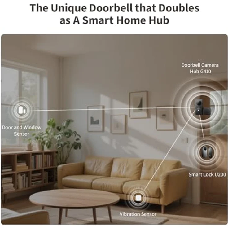 Aqara G410 Smart Türklingel Kamera, 2K, HomeKit-kompatibel, 2-Wege Audio, integrierter Matter Hub, drahtlos/draht, Schwarz – Bild 5