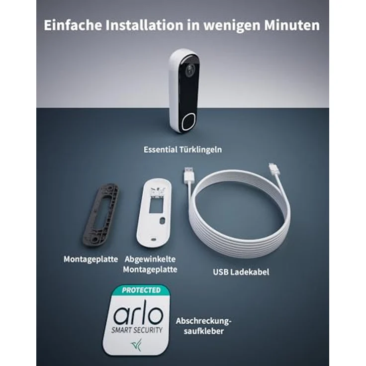 Arlo AVD3001-100EUS, Video-Türklingel mit 1080p FullHD, 2-Wege-Kommunikation und integrierter Sirene, kabellos mit USB-Anschluss – Bild 9
