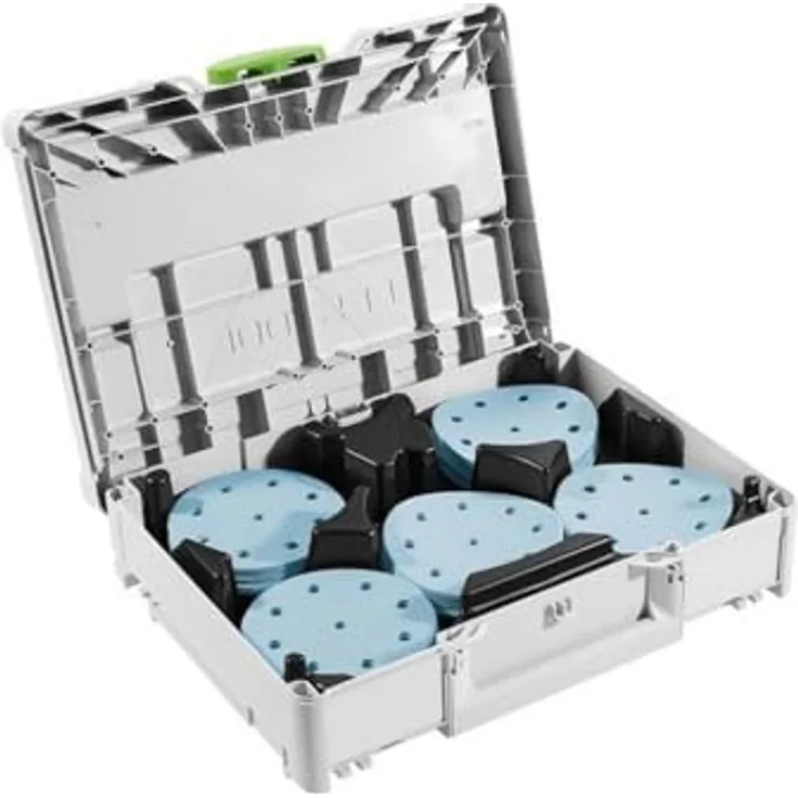Festool Schleifmittel-Systainer³ SYS-STF D125 GR-Set Granat, Schleifscheiben für VOC Lacke und harte Untergründe, 100-teilig