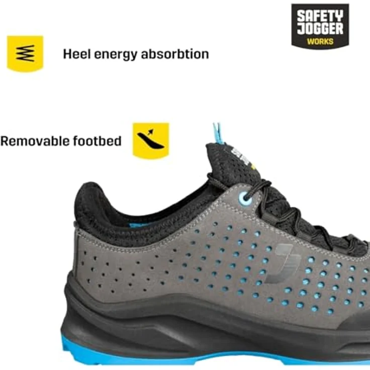 SafetyJogger Modulo 012036, vegane Sicherheitsschuhe mit Zehenschutzkappe, rutschsicher, grau/blau – Bild 5