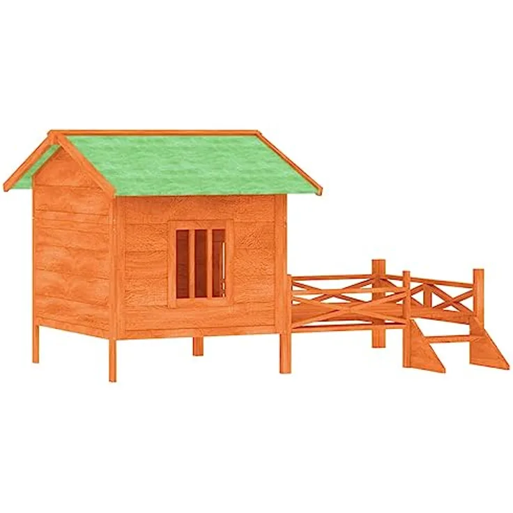 vidaXL Hundehütte Braun 159x120x88,5 cm Massivholz Kiefer