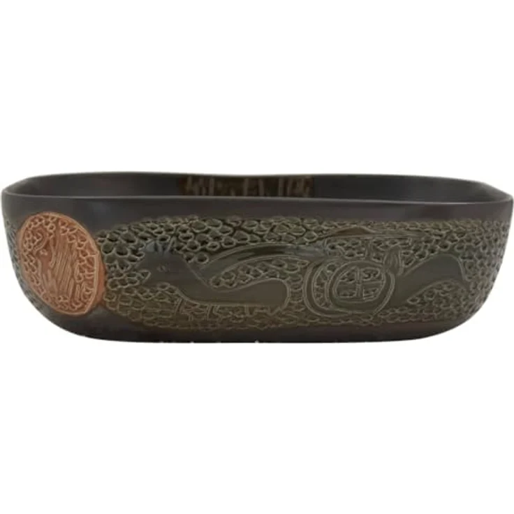 vidaXL Aufsatzwaschbecken, Schwarz, Handgefertigt aus Keramik, Vintage-Stil Eleganz – Bild 3