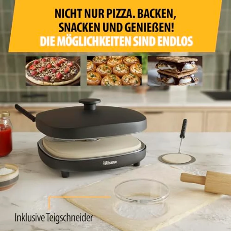 Tristar PZ-9174, Pizza Family 4 Mini-Pizzamaker für 4, PFAS-frei, mit automatischer Temperaturregelung und keramischer Antihaftbeschichtung – Bild 3