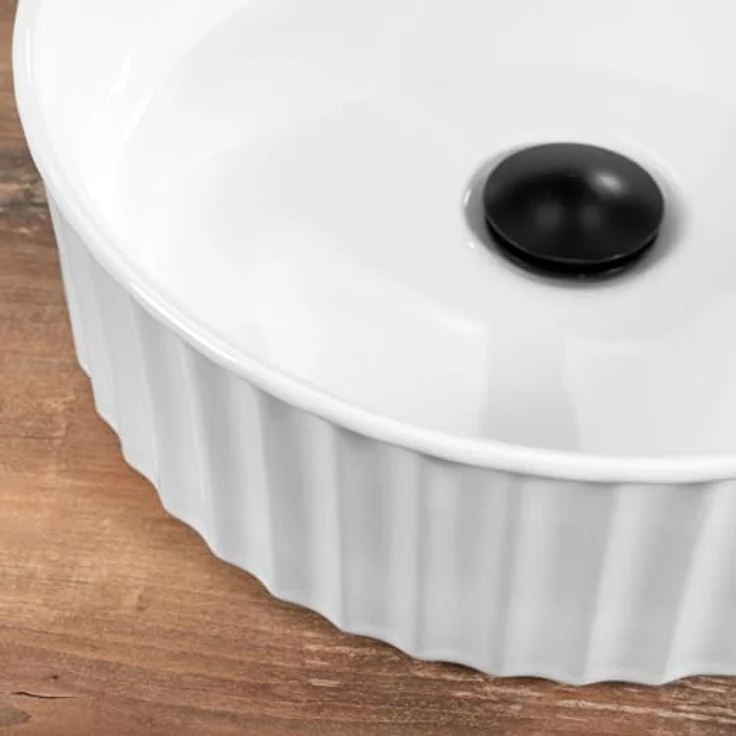 wohnwerk.idee Aufsatzwaschbecken Charlotte, Keramik Weiß Klein für Gäste WC/Gäste Bad – Bild 7