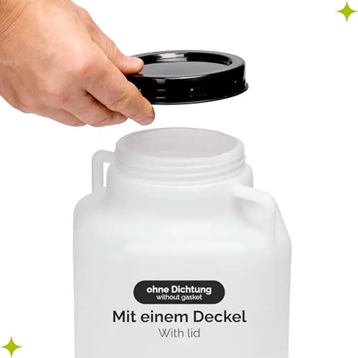 Garronda GD-0088, 5L BPA-freies quadratisches Plastikfass mit Deckel, weiß, luftdicht und lebensmittelecht – Bild 3