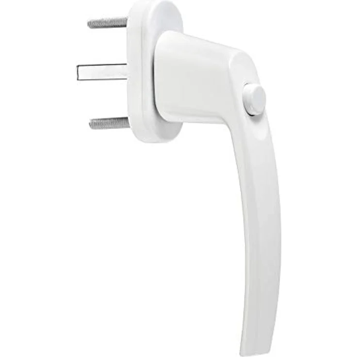 5 x Fenstergriff mit Druckknopf und 45° Raster 28 x 151 x 62 mm weiß Aluminium Türgriff Terassentürgriff Fensteroliven von SO-TECH® – Bild 2