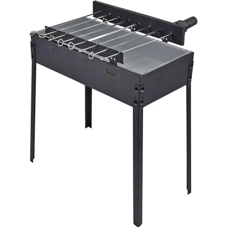 Mangal Grill 2in1 inkl 8x Drehspieße mit Motor und Grillrost Schaschlik Standgrill – Bild 1