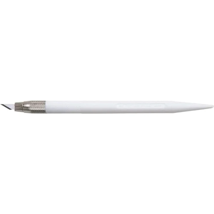 NT Cutter Harzhalter Kunstmesser D-401P-W, weißer Halter mit Schutzkappe und 10 Klingen für präzises Schneiden von Papier und Karton – Bild 1
