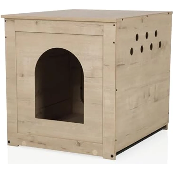 hjh LIVING Kitty Pawbox 1, Hundebett + Katzenbett im Landhausstil mit stabilem MDF-Material, integrierten Belüftungslöchern und Kratzbrett – Bild 7