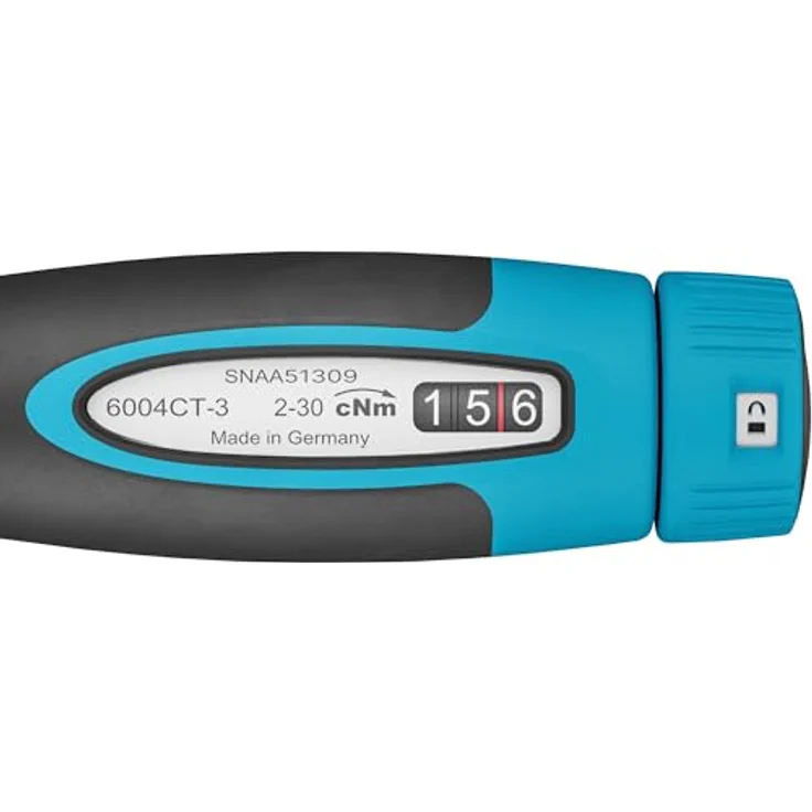Hazet Drehmomentschraubendreher 6004CT-3, 1/4" mit Standardgriff, 0,02-0,3 Nm, 6% Genauigkeit, 196 mm Länge, umschaltbar rechts/links, Freilaufmechanismus – Bild 2