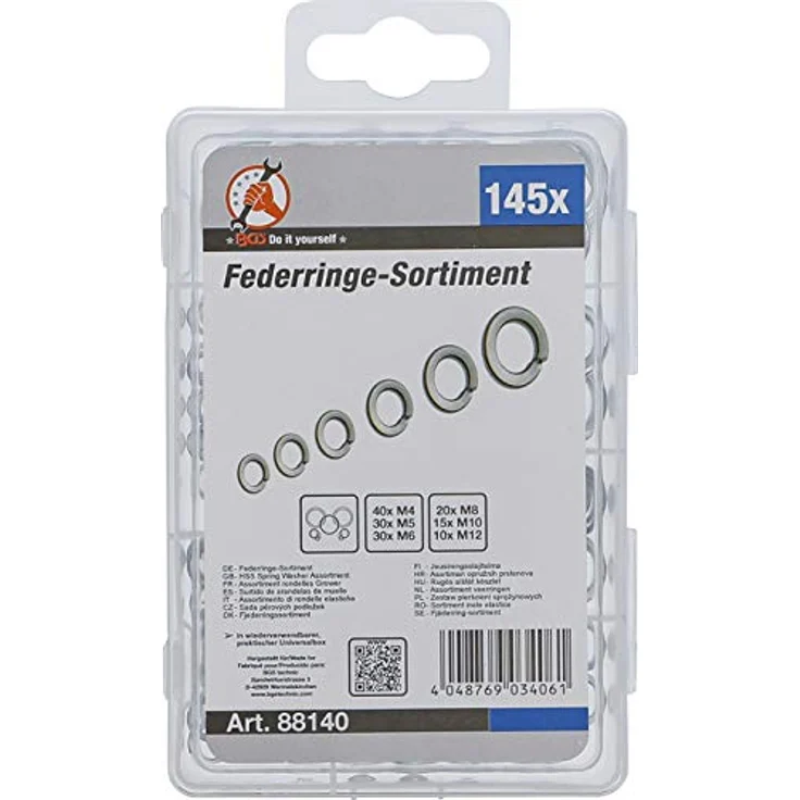 BGS Diy 88140 | Federringe-Sortiment | M4 - M12 | 145-tlg. – Bild 5