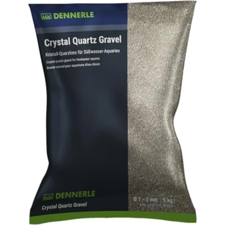 DENNERLE Kristall-Quarzkies, naturweißer Aquarienkies, 1-2 mm, CO2-beständig und lichtecht, 5 kg – Bild 1