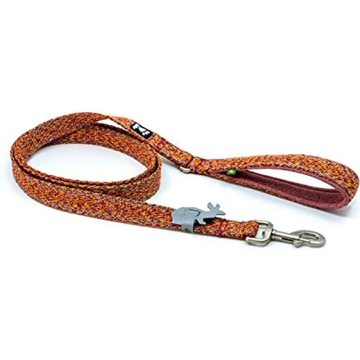 Hurtta Razzle-Dazzle Grip Leash Hundleine mit gepolstertem Griff, 100% recyceltes Polyester, Rot 180cm*25mm