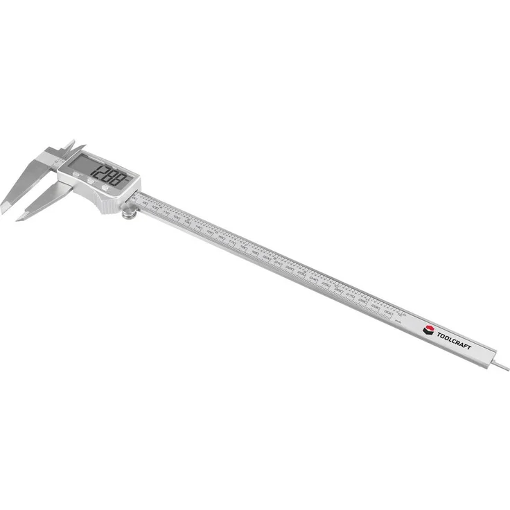 TOOLCRAFT TO-10668729 Digitaler Messschieber 300 mm mit präziser Messgenauigkeit und großem Display