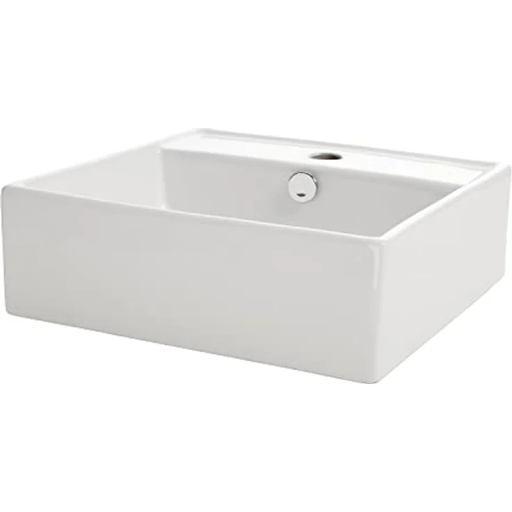 NEG Waschbecken NEG Hänge-Waschbecken Uno16H (klein/quadratisch) (16H), Sanitärkeramik mit Nano-Beschichtung, weiß – Bild 4