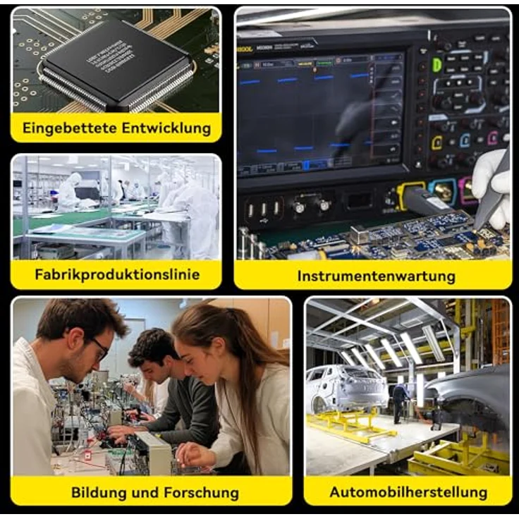 RIGOL DHO924 Tragbares digitales Oszilloskop, 250 MHz Bandbreite, 4 analoge und 16 digitale Kanäle, 12 Bit Auflösung, Bode-Plot-Analyse, 7 Zoll HD-Touchscreen – Bild 5