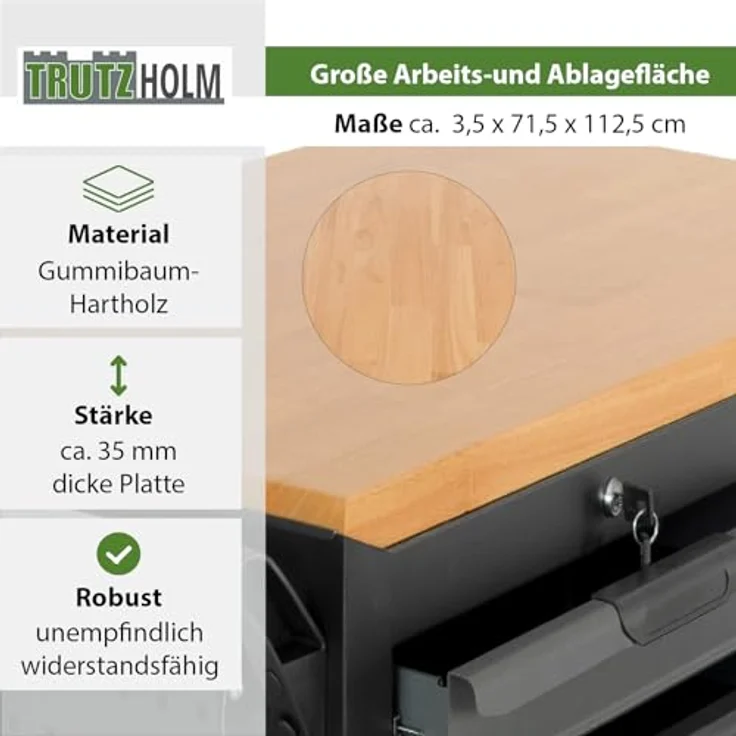 TRUTZHOLM Werkstattwagen Werkstattwagen Jumbo XXL unbestückt 11 Schubladen Stahl Anthrazit, XXL Jumbo – Bild 6