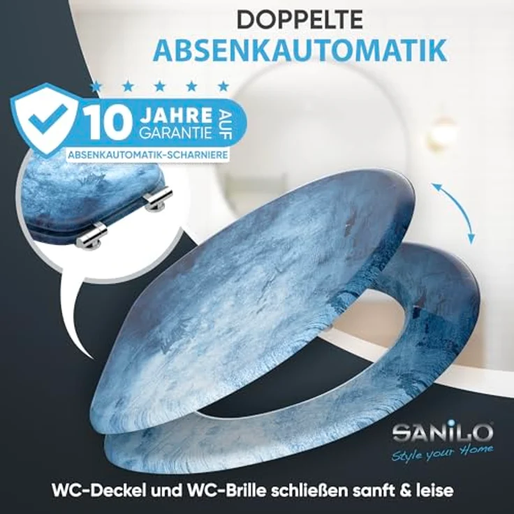 Sanilo WC-Sitz Solium, mit Absenkautomatik, Antibakterielle Oberfläche, Holz, 47 x 37,7 cm – Bild 3