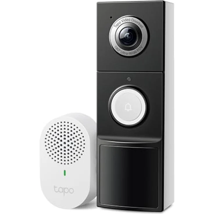TP-Link Tapo D235 Video-Türklingel Akku/Festverdrahtet (Video Doorbell) | 2K 5MP, Farbe Nachtsicht, 180° ultrabreiten Sichtfeld, 10000 mAh Nicht entfernbarer Akku, Mit Chime, Alexa – Bild 1