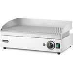 Hendi Elektrogrill Grillplatte gerillt Kitchen Line, 2.40 kW, Edelstahl, temperaturregelbar bis 300 °C, mit abnehmbarer Tropfschale und Überhitzungsschutz