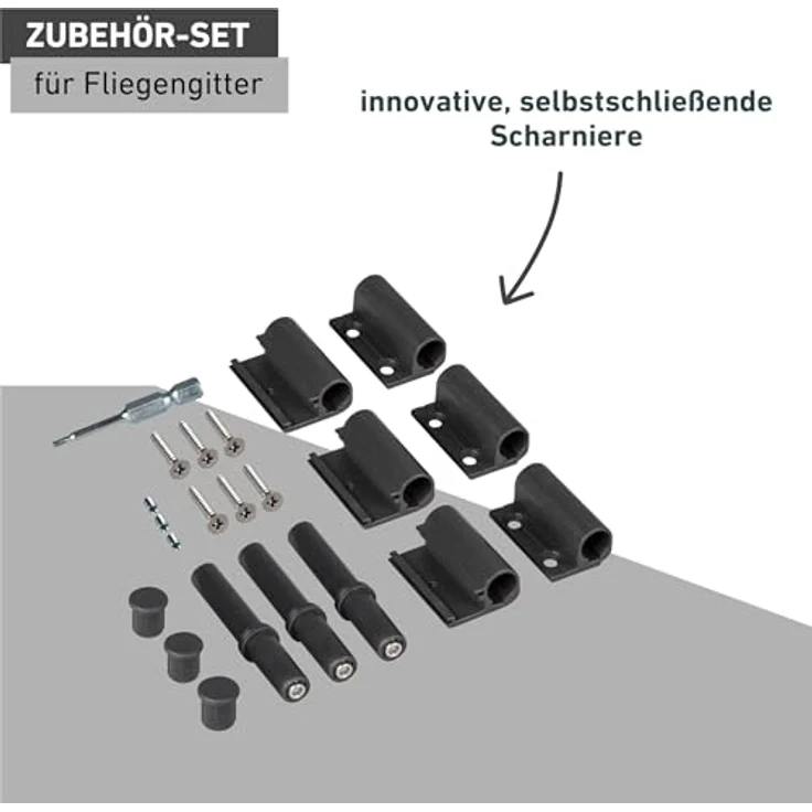 Windhager IS ALU Scharniere, 3 Stück mit stufenlos einstellbarer Schließkraft für Spannrahmenfenster und -türen – Bild 3