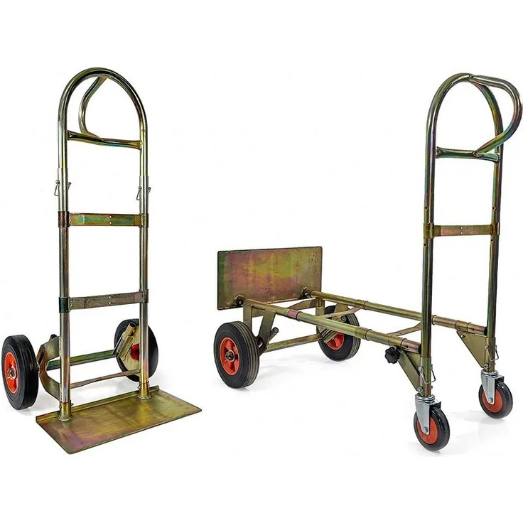 Forest Master Sackkarre ZERO Sackkarre 300, 500 Kg 2 in 1 Plattformwagen Transportwagen, pannensichere Vollgummireifen, Teleskoprahmen, verzinkter Stahlrahmen