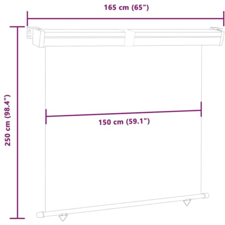 vidaXL Balkon-Seitenmarkise 165x250 cm Blau, Windschutz und Sonnenschutz, UV-beständig und wasserbeständig – Bild 9