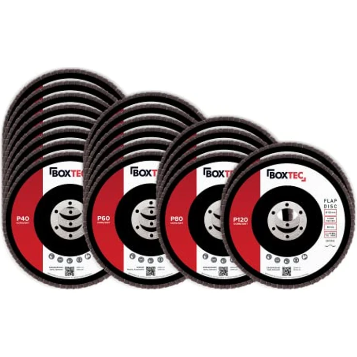 BOXTEC Fächerscheiben BRAUN 125mm Lamellenscheiben Schleifscheiben für Metall & Holz, Körnung:Mixpack - 20er Pack – Bild 5