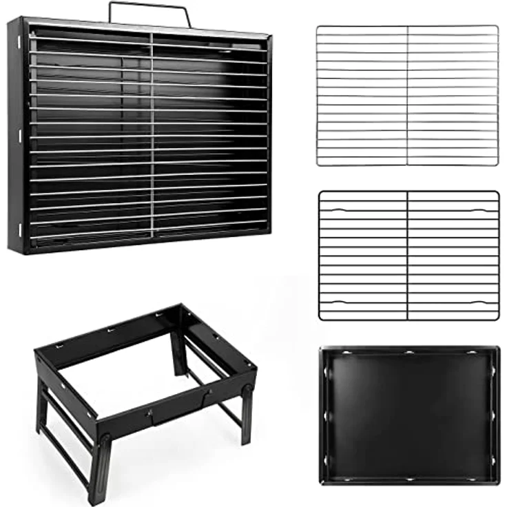 Uten Grill BBQ Portable Holzkohlegrills, Faltbare Grillwagen Outdoor Tischgrills Tragbar Picnikgrill – Bild 4