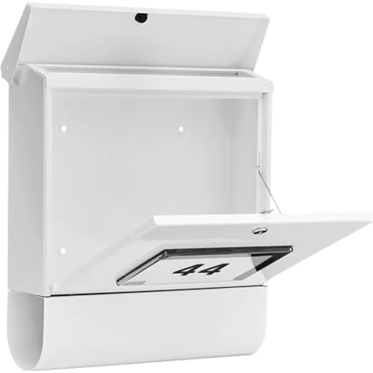 BURG-WÄCHTER Solar-Briefkasten mit Zeitungsrolle, Beleuchtetes Hausnummernfeld, A4 Einwurf-Format, EU Norm EN 13724, Vollflächig verzinkt, Stahl, Malaga 4400 W, Weiß – Bild 8