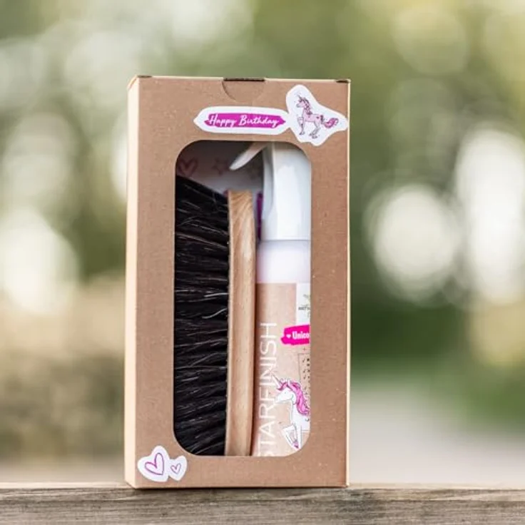 Bense & Eicke Fellpflege Geschenkset GlanzElse + StarFinish Unicorn-Edition, 500 ml, mit Glanzbürste und Mähnen- und Fellglanzspray – Bild 2